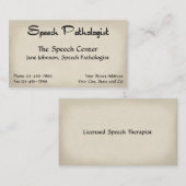 Visitekaartje van logopedist (Voorkant / Achterkant)
