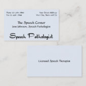 Visitekaartje van logopedist (Voorkant / Achterkant)