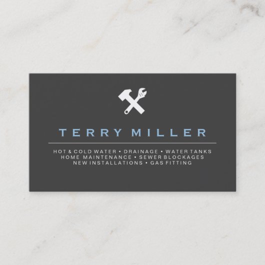 visitekaartje van loodgieters / handymanse visitek (Voorkant)