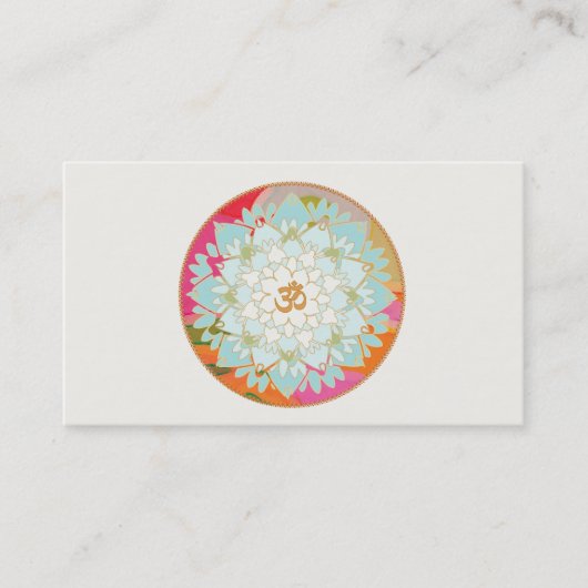 Visitekaartje van Lotus en Om Symbool voor het gen (Voorkant)