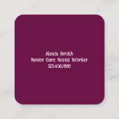 Visitekaartje van maatschappelijk werkers (Achterkant)