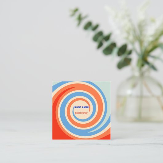 Visitekaartje van maatschappelijk werkers (Staand voorkant)