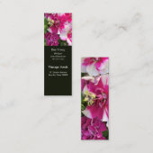 Visitekaartje van magenta en witte bladwijzer (Voorkant / Achterkant)