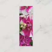 Visitekaartje van magenta en witte bladwijzer (Achterkant)