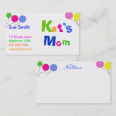 Visitekaartje van mama contactkaartje (Voorkant / Achterkant)