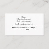 Visitekaartje van Mannelijke Advocaat en Schaalzak (Achterkant)