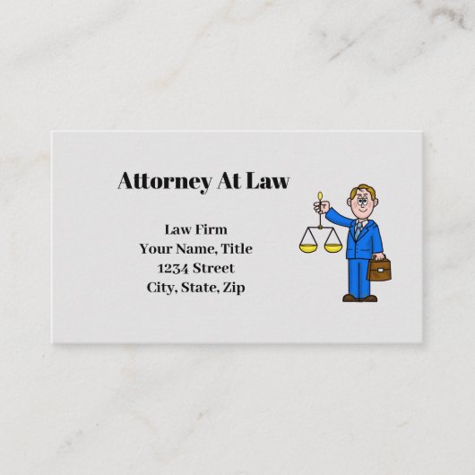 Visitekaartje van Mannelijke Advocaat en Schaalzak (Voorkant)