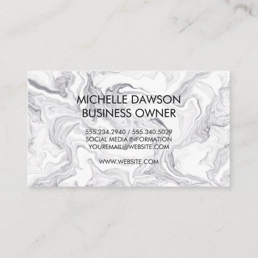 Visitekaartje van marmer Monogram Stripes (Achterkant)