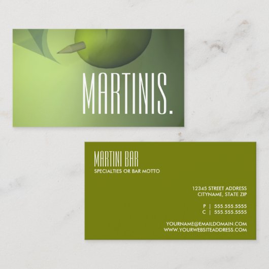 visitekaartje van martini bar (Voorkant / Achterkant)