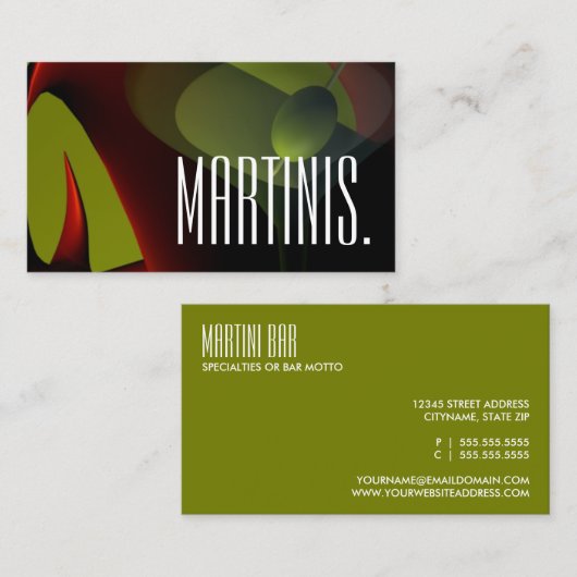 visitekaartje van martini bar (Voorkant / Achterkant)
