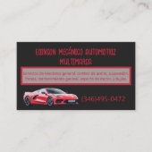 Visitekaartje van Mecánico Automotriz (Voorkant)