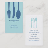 Visitekaartje van messenmakerij (lichtblauw) (Voorkant / Achterkant)