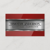 Visitekaartje van metalen en rode gloeidraden (Voorkant)