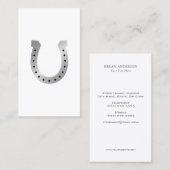 Visitekaartje van metallisch Hoefijzer (Voorkant / Achterkant)