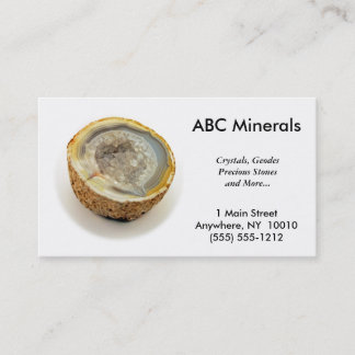 Visitekaartje van minerale winkel