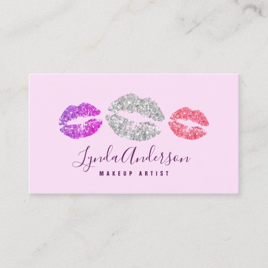 Visitekaartje van moderne glitter make-up (Voorkant)
