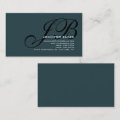 Visitekaartje van Monogram Indigozwart-kleurentone (Voorkant / Achterkant)