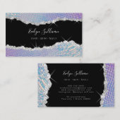 visitekaartje van mousserend leer (Voorkant / Achterkant)