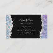 visitekaartje van mousserend leer (Achterkant)