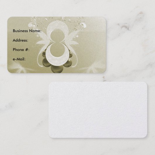 Visitekaartje van mousserende Zeeen (Voorkant / Achterkant)