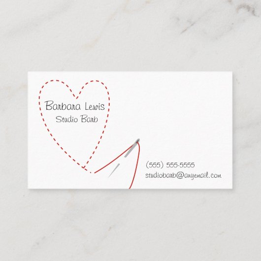 Visitekaartje van naaigarens (Achterkant)