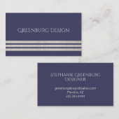 Visitekaartje van Navy Blue en Champagne Stripes (Voorkant / Achterkant)