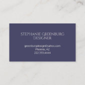 Visitekaartje van Navy Blue en Champagne Stripes (Achterkant)