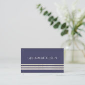 Visitekaartje van Navy Blue en Champagne Stripes (Staand voorkant)