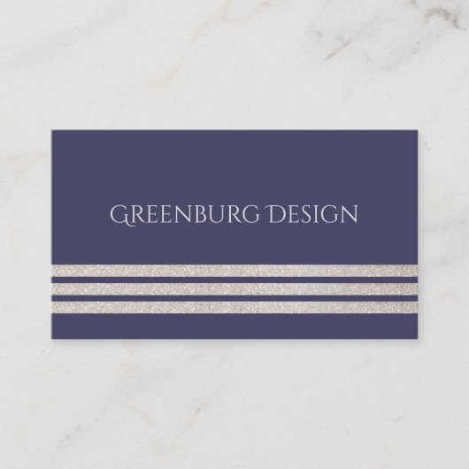 Visitekaartje van Navy Blue en Champagne Stripes (Voorkant)