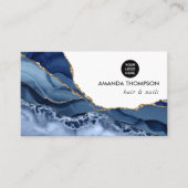 Visitekaartje van Navy en Gold Agate edele steen (Voorkant)