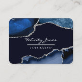 Visitekaartje van Navy en Silver Agate edele steen (Voorkant)