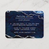 Visitekaartje van Navy en Silver Agate edele steen (Achterkant)