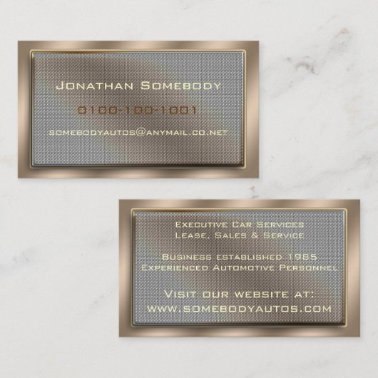 Visitekaartje van netpaneel (Voorkant / Achterkant)