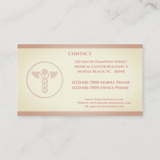 Visitekaartje van Neurse Praktijkster Brown Caduce (Achterkant)