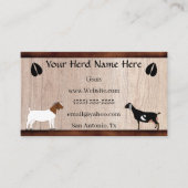 Visitekaartje van nubiene en boergeit (Voorkant)