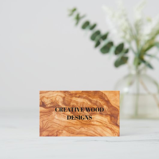 VISITEKAARTJE VAN OLIJFHOUT (Staand voorkant)