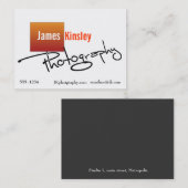 Visitekaartje van Oranje en witte fotograaf (Voorkant / Achterkant)