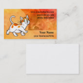 Visitekaartje van Oranje en witte kat - Fiery Oran (Voorkant / Achterkant)