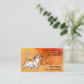 Visitekaartje van Oranje en witte kat - Fiery Oran (Staand voorkant)