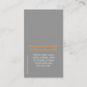 visitekaartje van Oranje, grijs en wit glas (Achterkant)