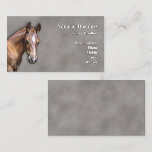 Visitekaartje van paarden (Voorkant / Achterkant)