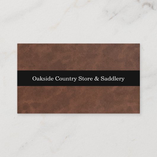 Visitekaartje van paardenzadelleder (Voorkant)