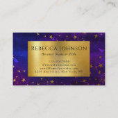 Visitekaartje van Paarse en goudglitter (Achterkant)