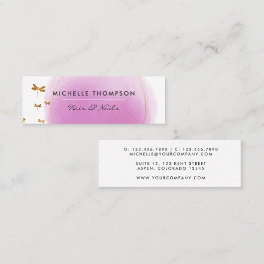 Visitekaartje van Paarse en goudpenselen (Voorkant / Achterkant)