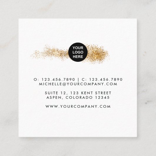 Visitekaartje van Paarse en goudpenselen (Achterkant)