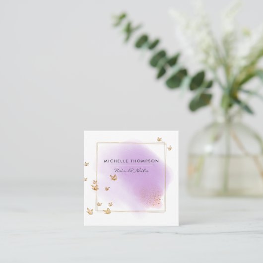 Visitekaartje van Paarse en goudpenselen (Staand voorkant)
