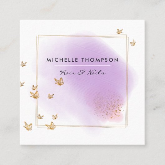 Visitekaartje van Paarse en goudpenselen (Voorkant)