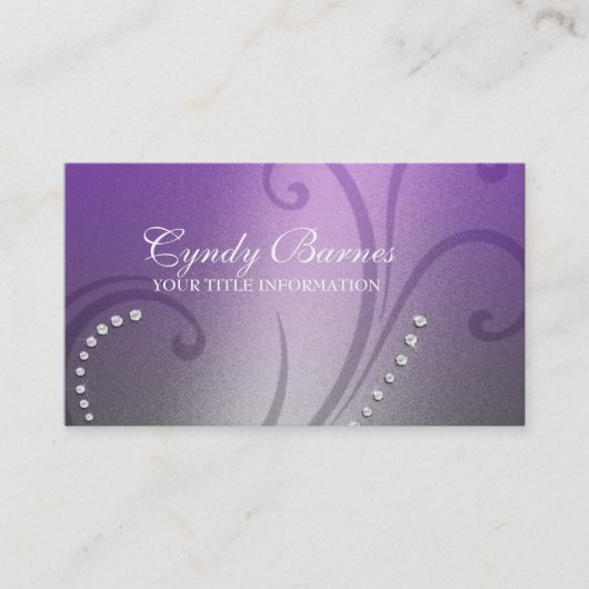 Visitekaartje van Paarse en grijze Shimmer en Crys (Voorkant)