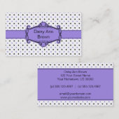 Visitekaartje van Paarse en zwarte poodots (Voorkant / Achterkant)