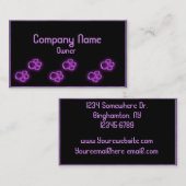 Visitekaartje van Paarse glanzende huishokken (Voorkant / Achterkant)